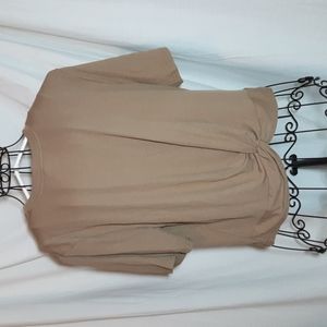 Camel crop top with twisted front